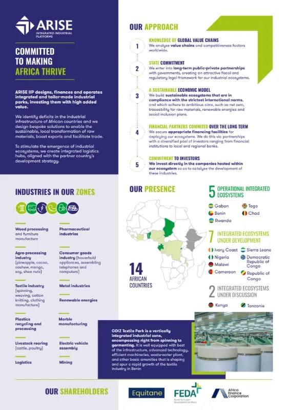 ARISE IIP Factsheet EN, Arise IIP investment guides and documents