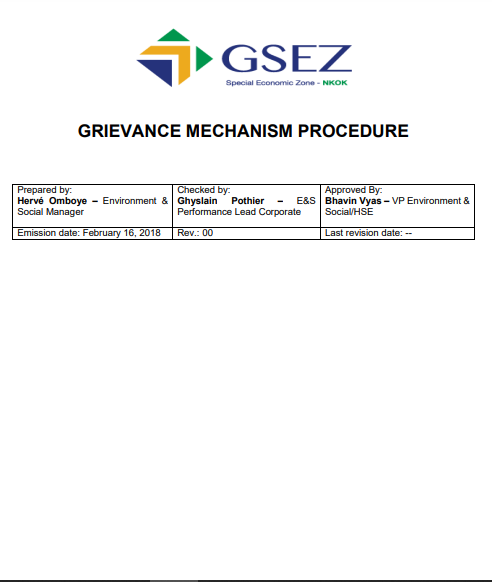 Grievance Mechanism Procedure